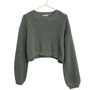 LA HEARTS (from PACSUN) green cropped army green sweater size SMALL EUC